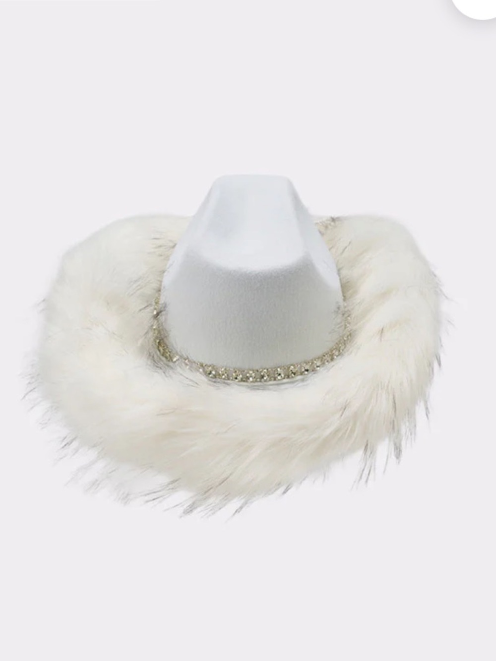 AKIRA White Cowboy with Plush Faux Fur Trim